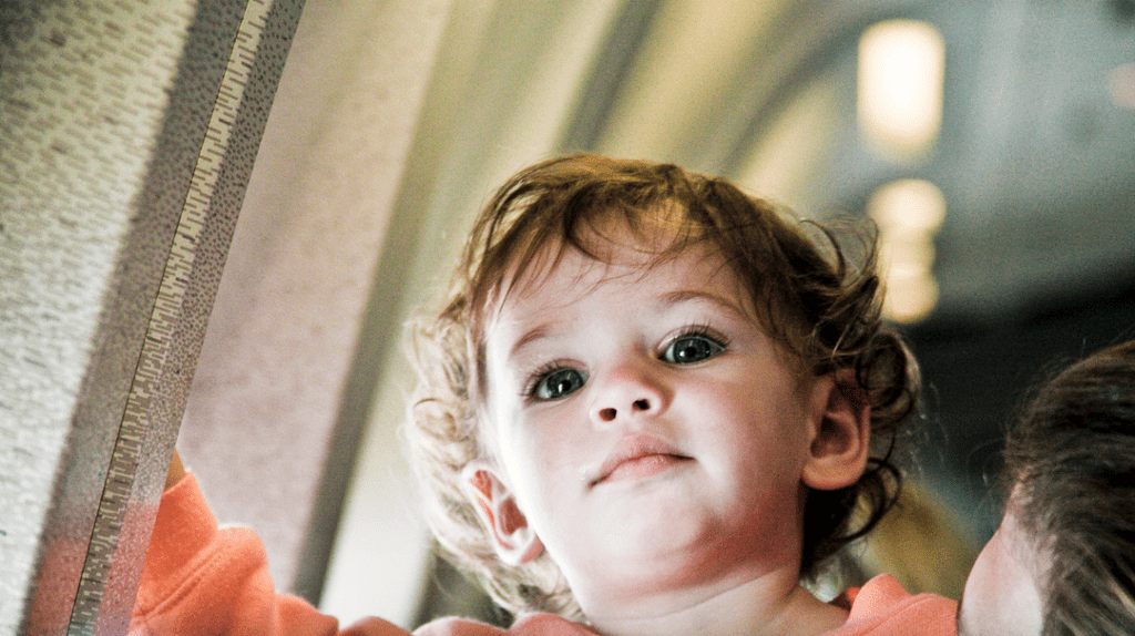 a close up of a child