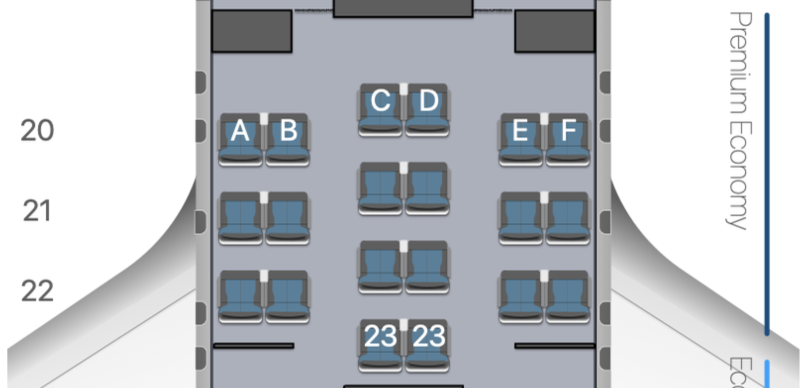 a map of seats and letters