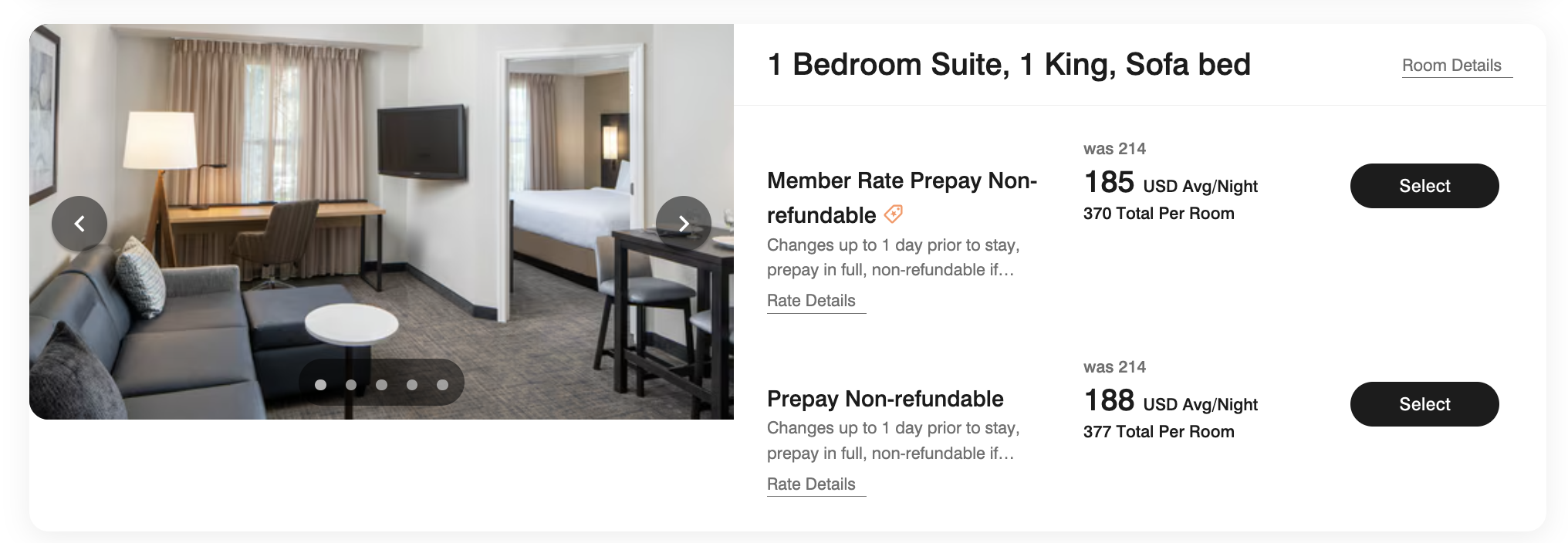 a screenshot of a hotel suite