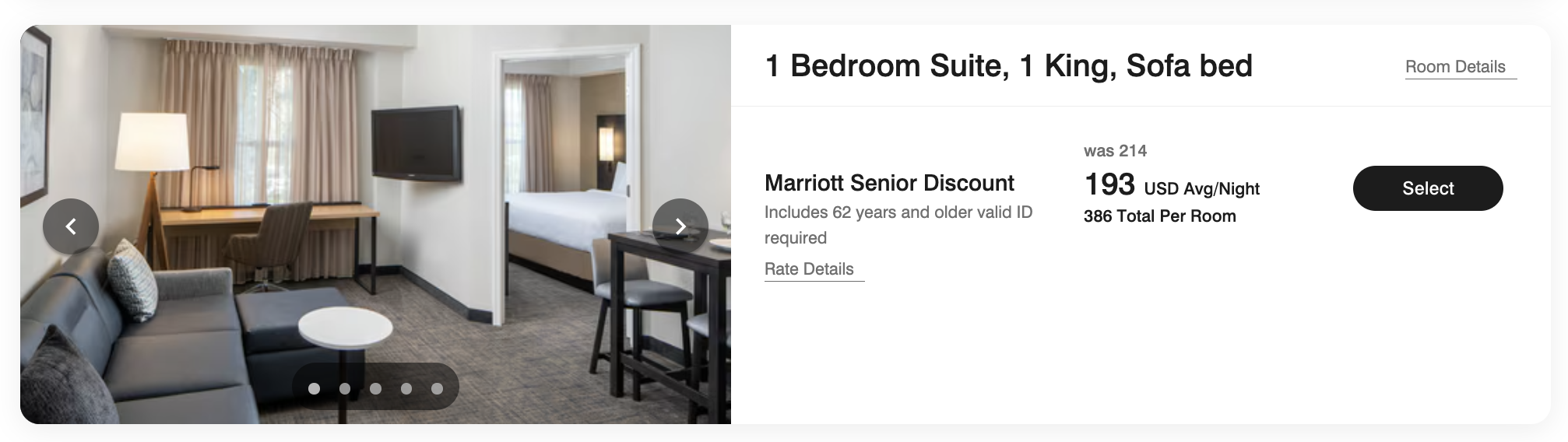 a screenshot of a hotel suite