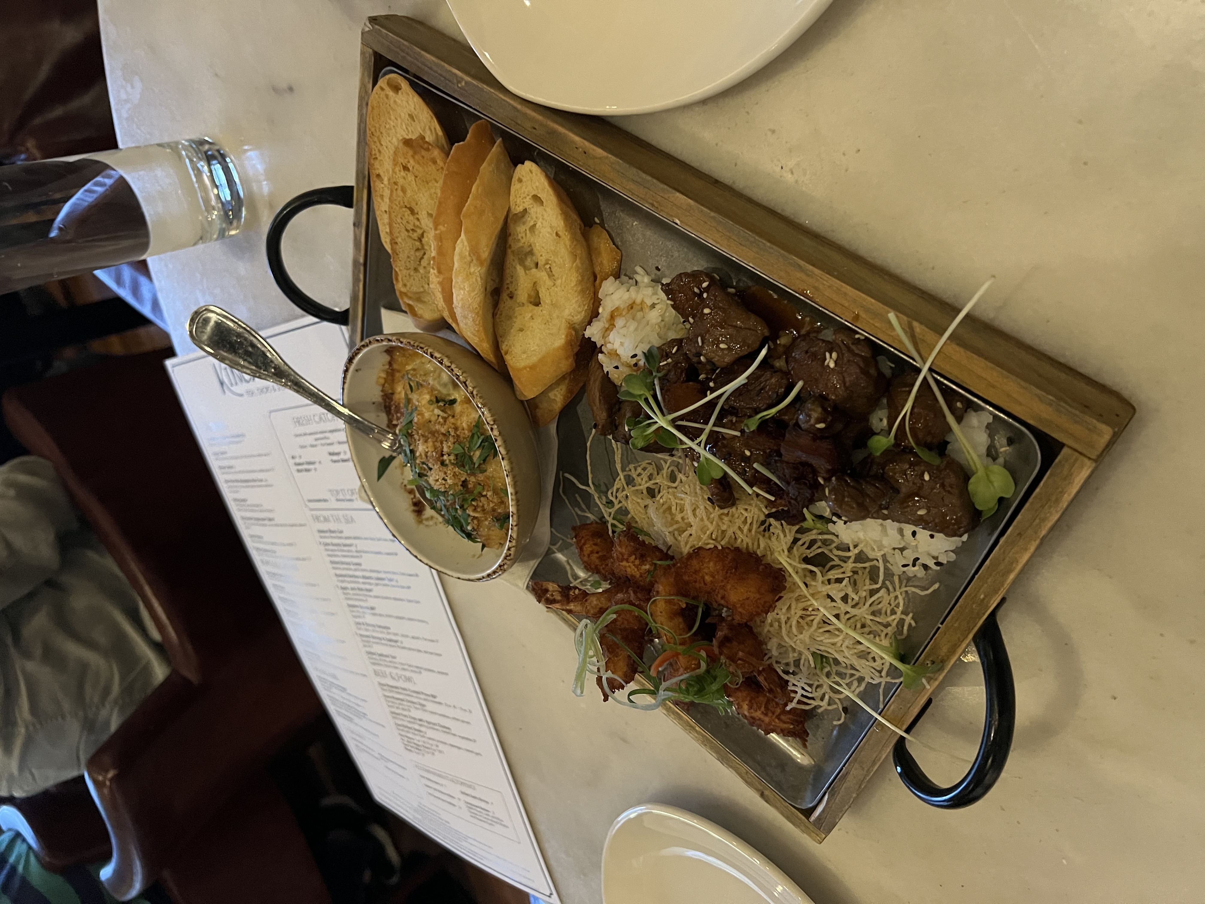 a tray of food on a table