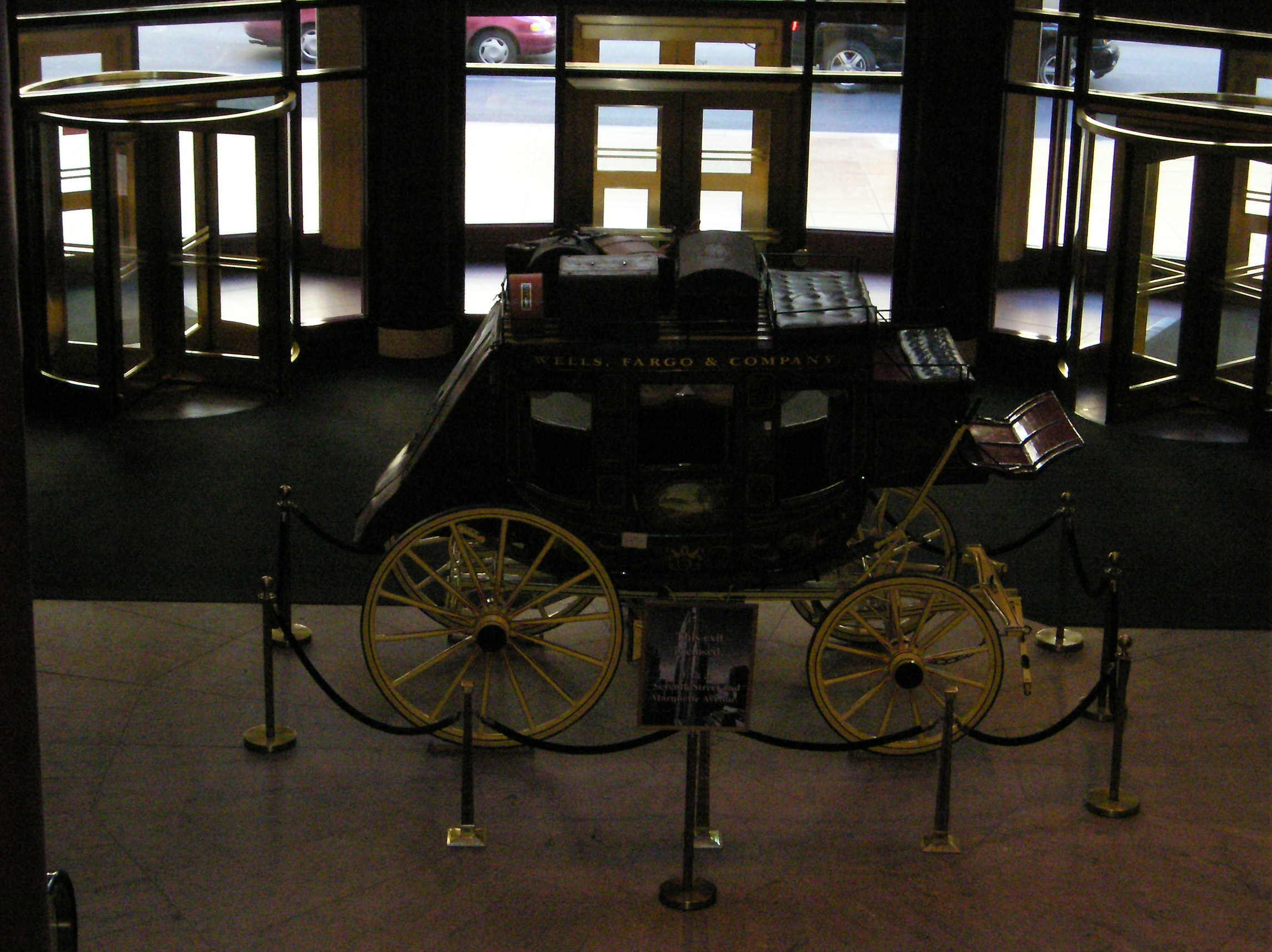 a horse carriage in a museum