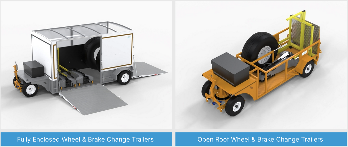 a trailer with a lift and a trailer with a ramp