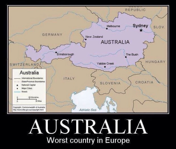 a map of australia with black text