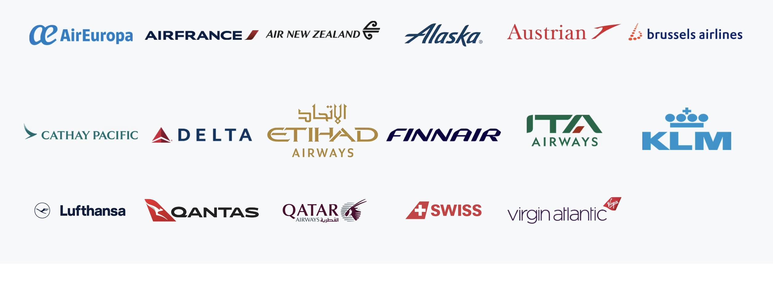 a group of logos of airline