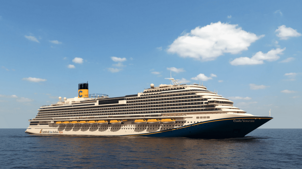 a large cruise ship in the water