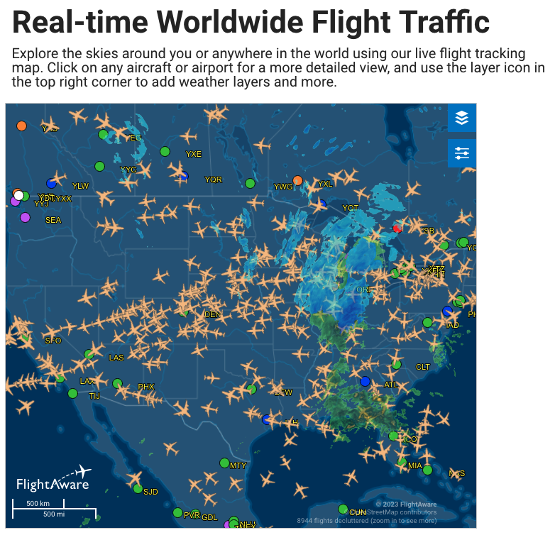 a map of airplanes on a map