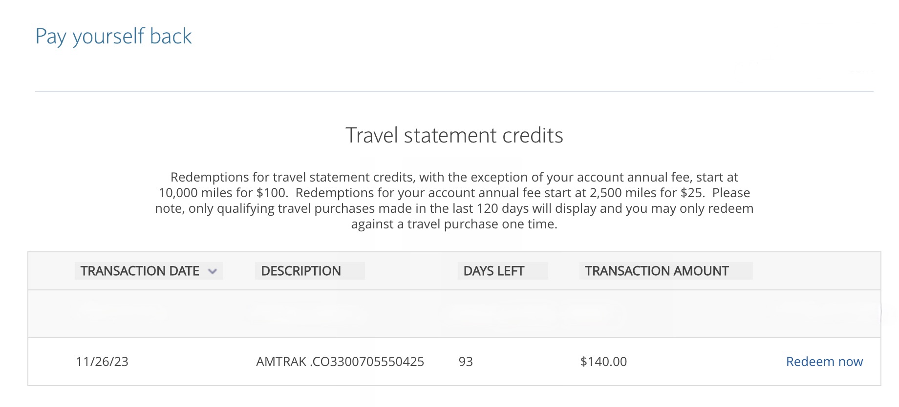 a screenshot of a travel statement