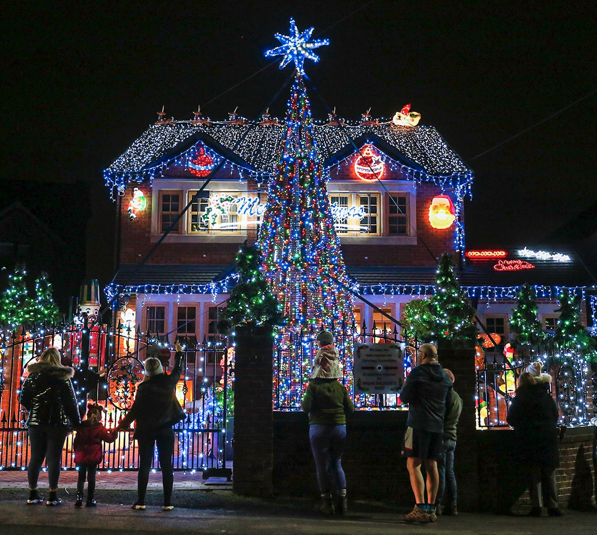 a house with christmas lights on it