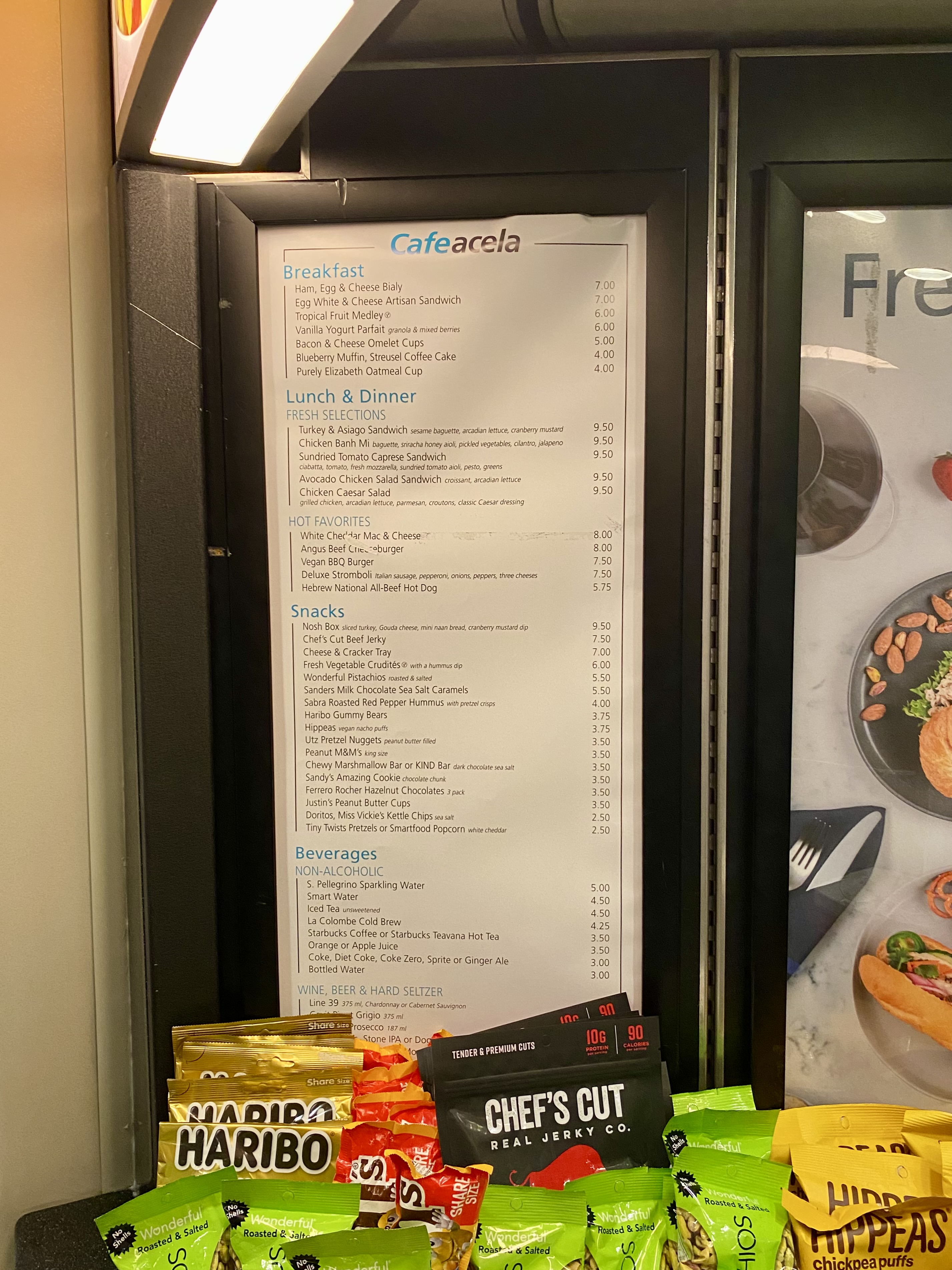 a menu board with a menu on it
