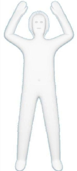 a white body shape with a white background