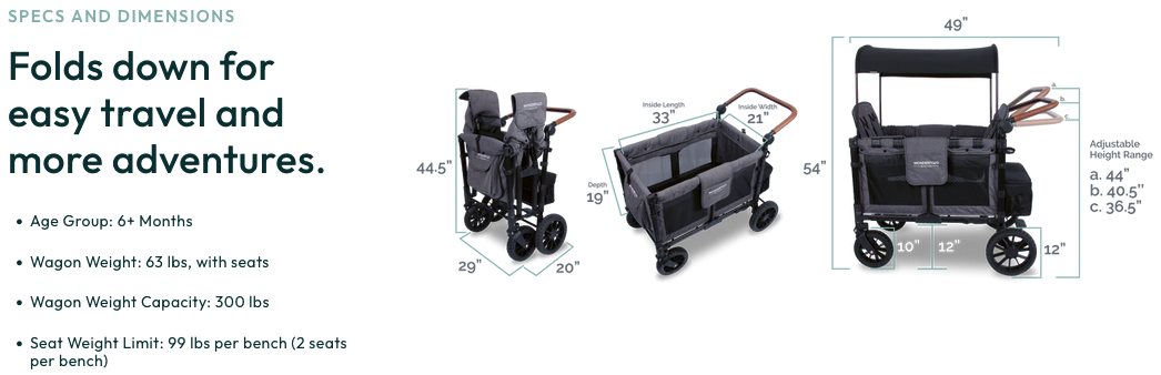 a baby stroller with height and height