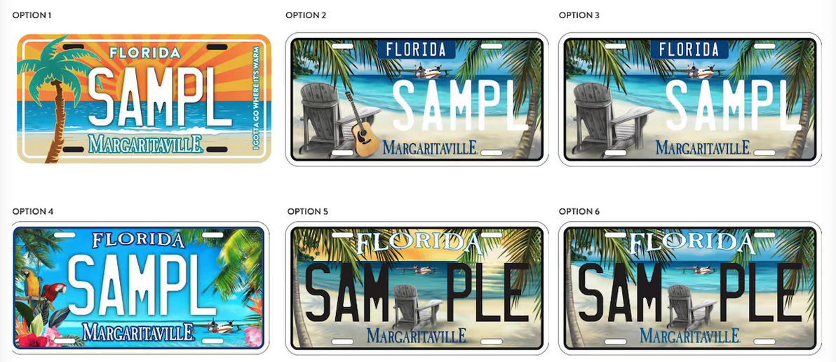 a collection of license plates