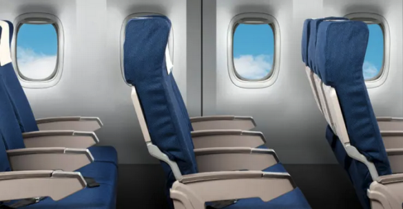 a row of seats in an airplane