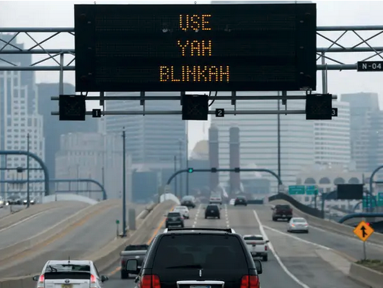 a digital sign on a highway