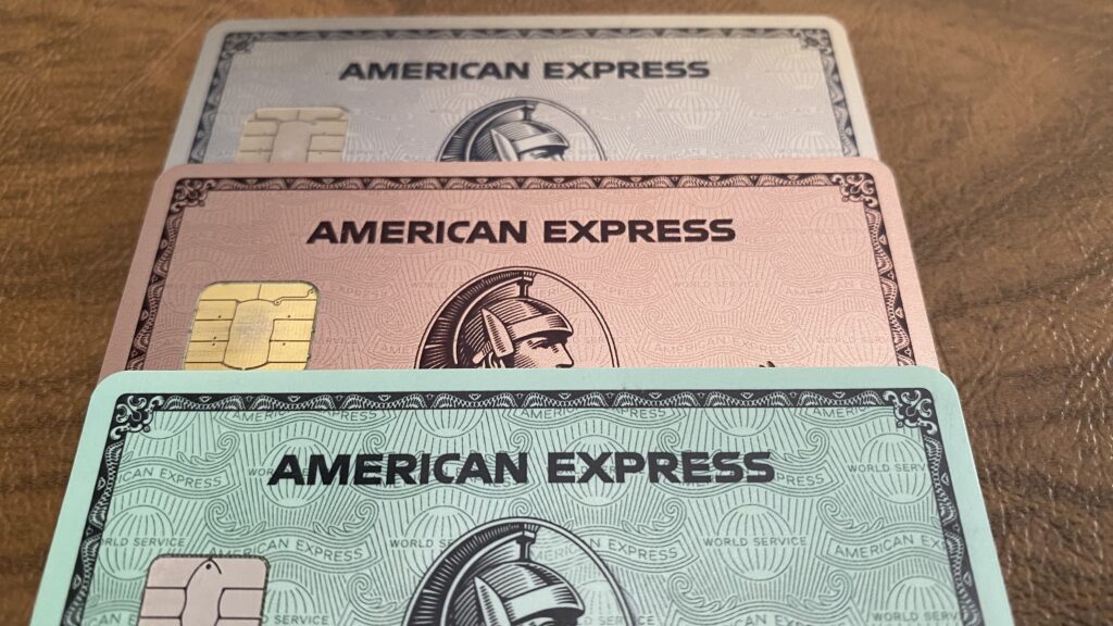 a close up of credit cards