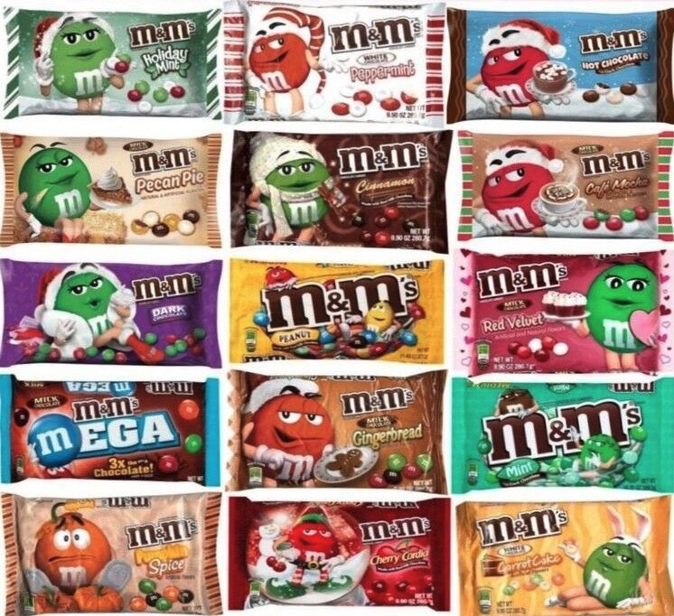 a group of candy packages