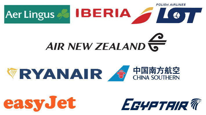 a group of logos of different airlines