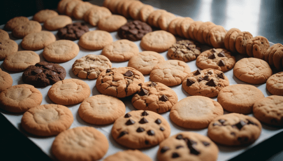 a group of cookies on a table