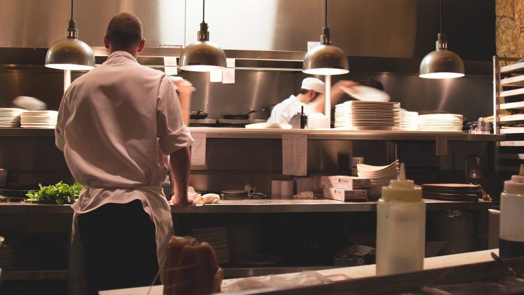 a chef in a kitchen