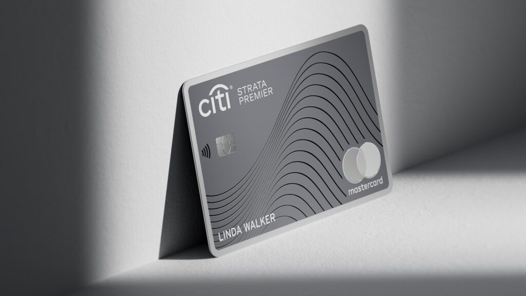 a credit card on a white surface