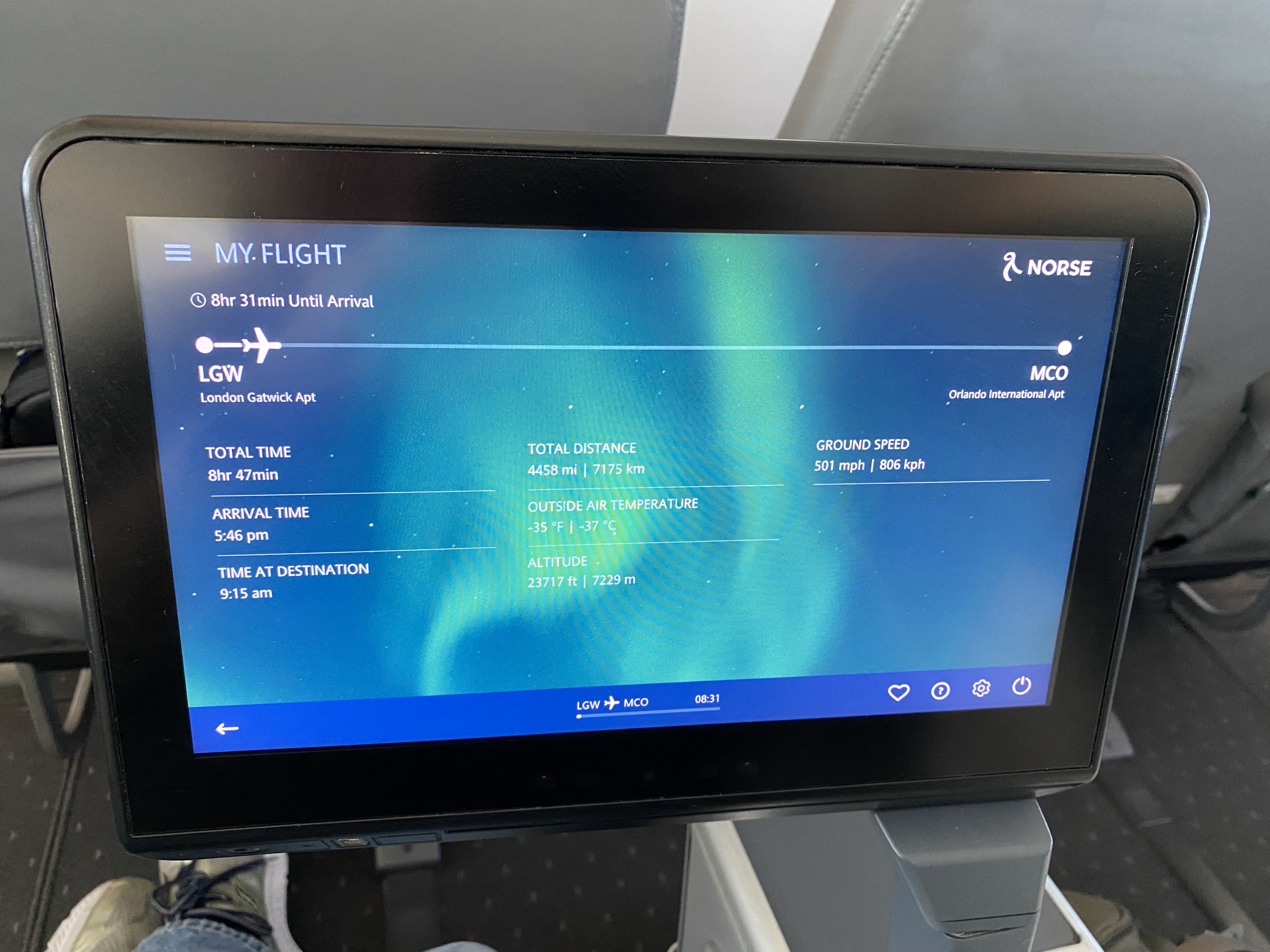 a screen on a plane