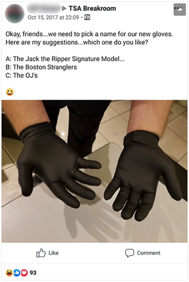 a person wearing black gloves