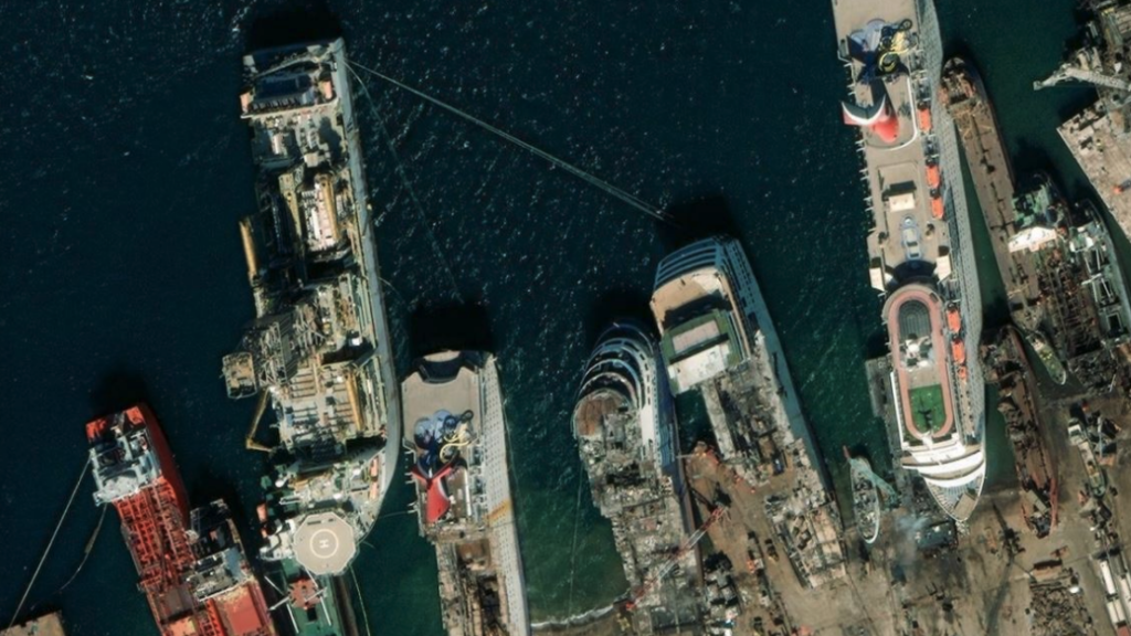 ships in a port with ships