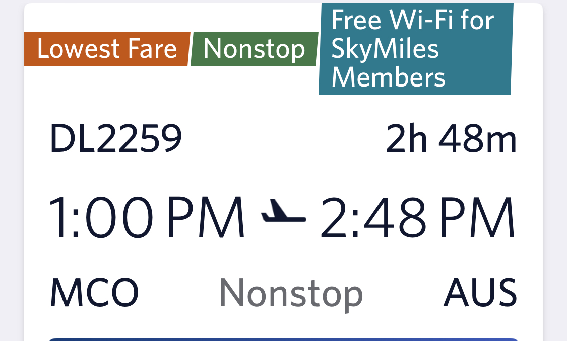 a screenshot of a flight schedule