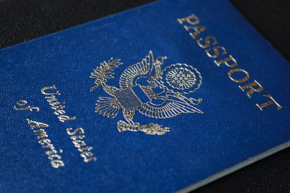 a close-up of a passport