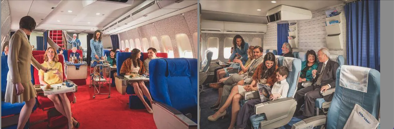 a group of people sitting in a plane