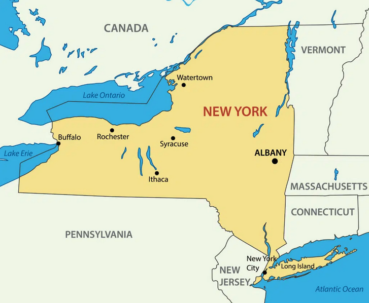 a map of the state of new york