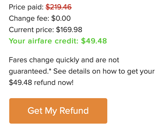 a screenshot of a refund