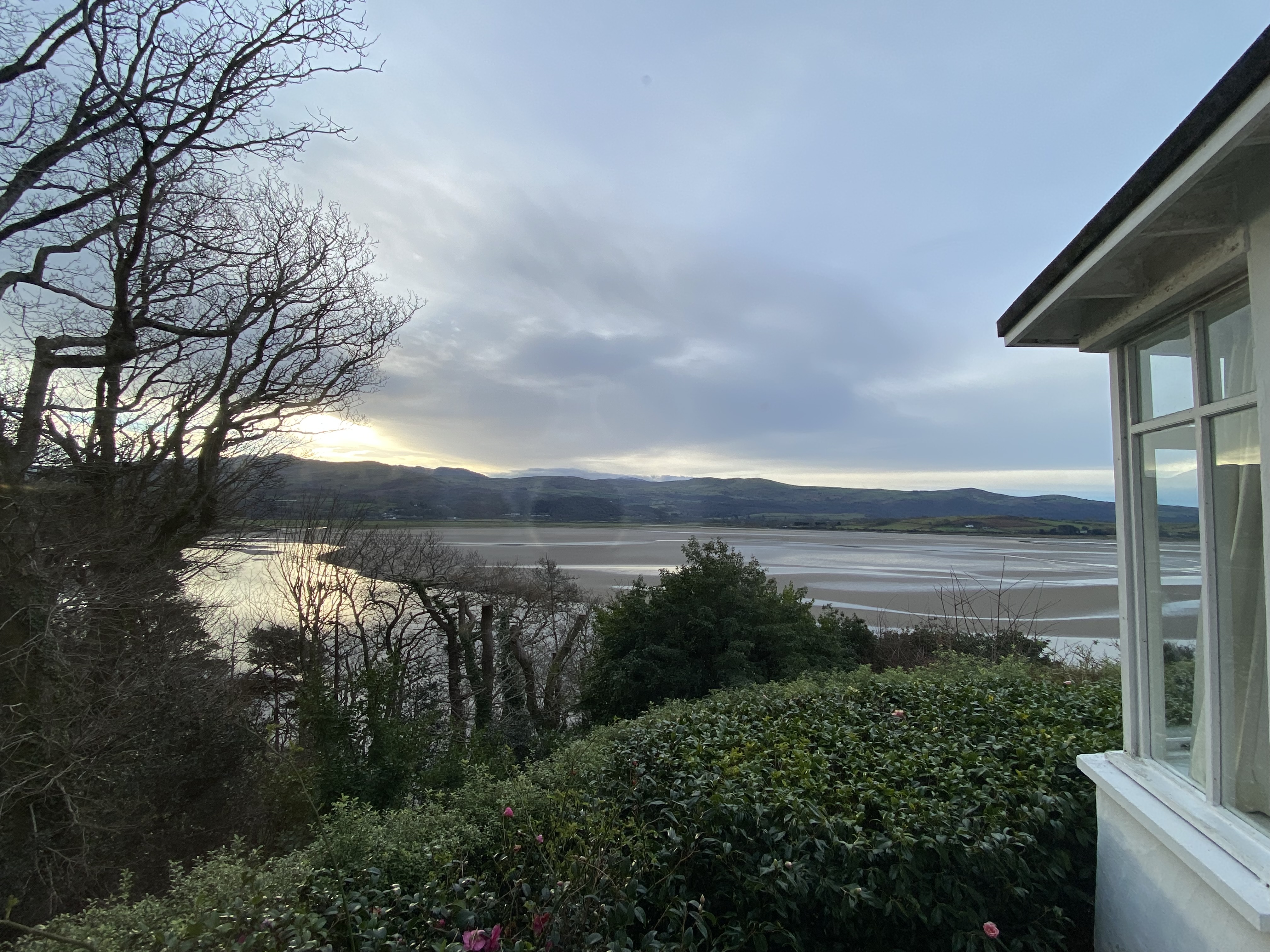 a view of a body of water from a house