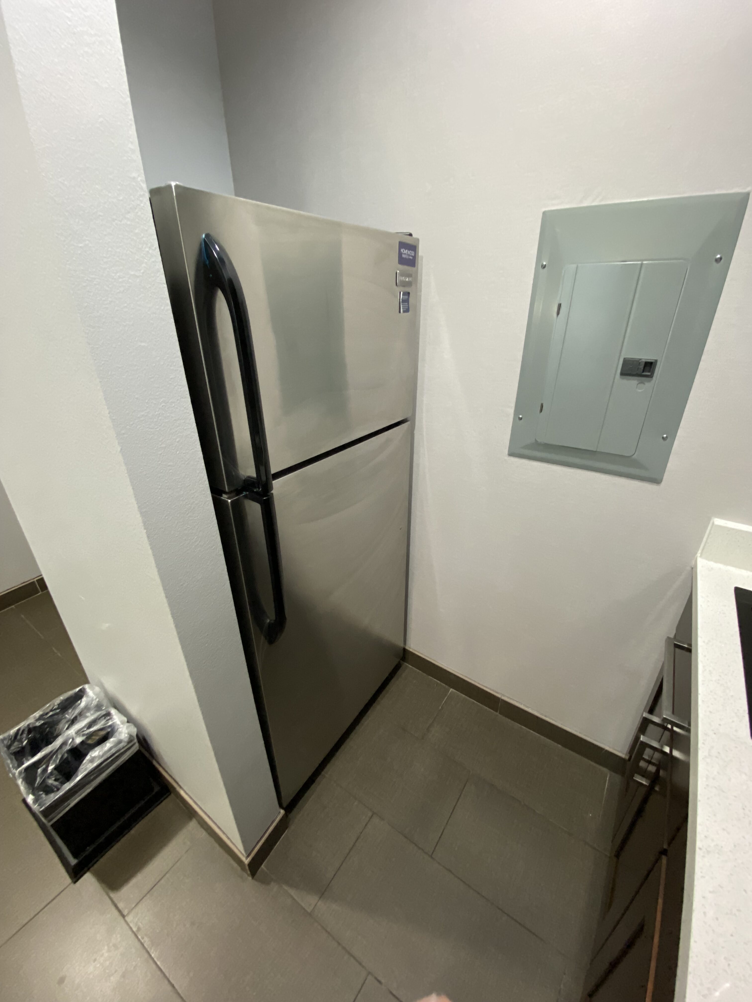 a refrigerator in a room