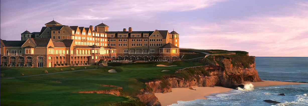a large building on a cliff