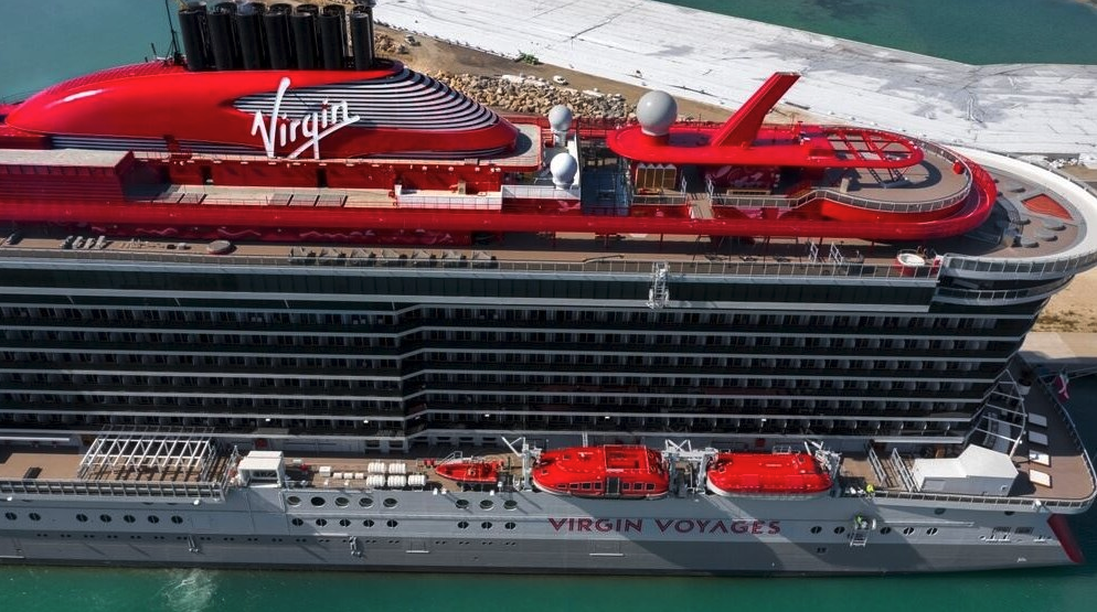 a large cruise ship in the water