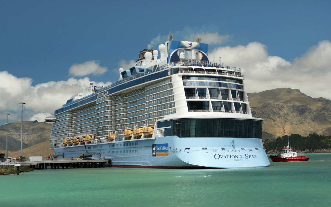 a large cruise ship in the water