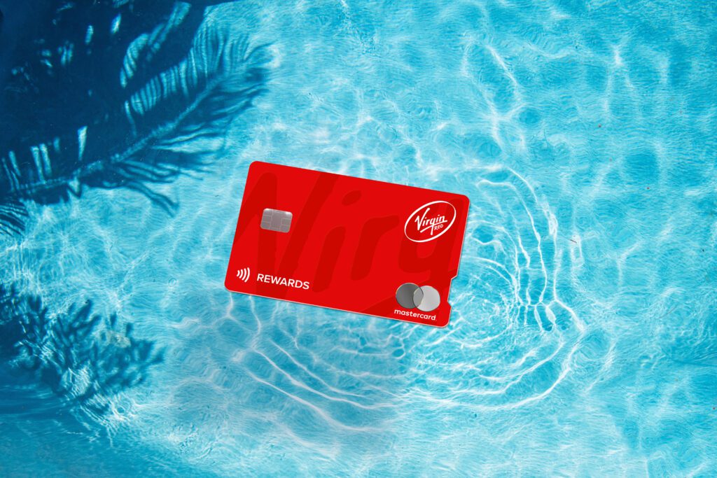 a credit card in the water