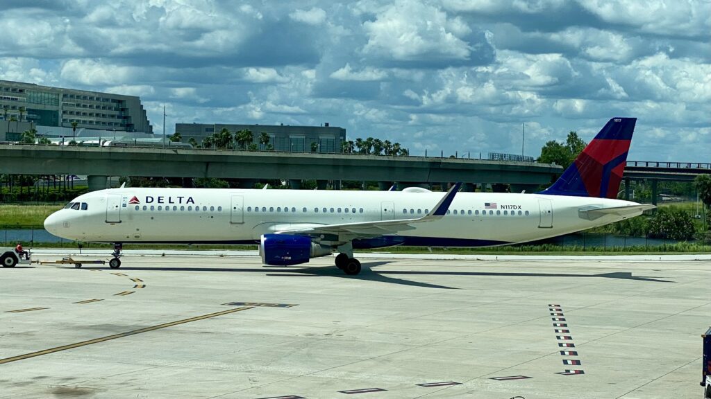 a plane on the runway