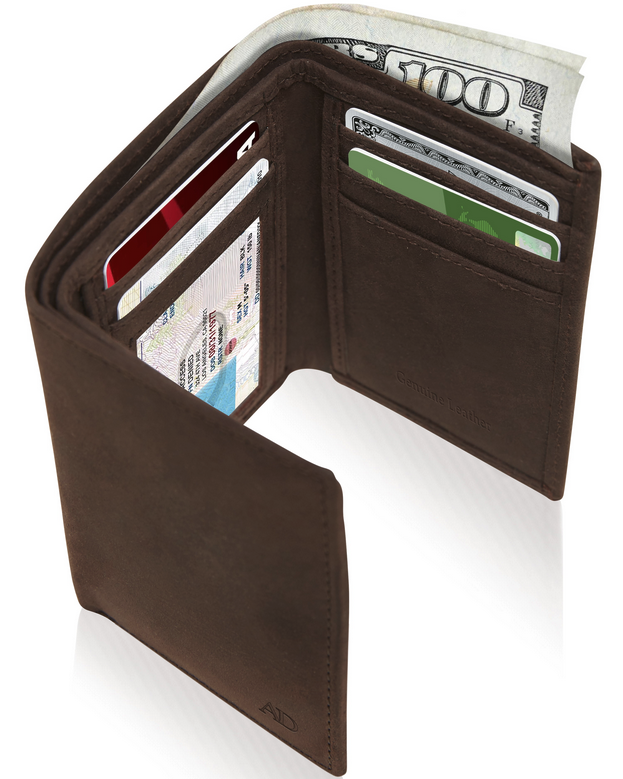 a wallet with money and cards inside