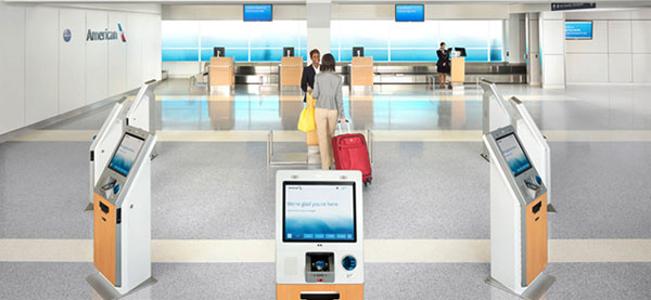 a woman with luggage in an airport