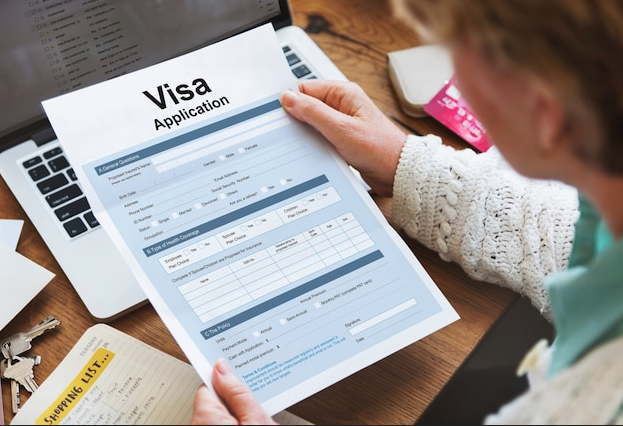 a person holding a visa application