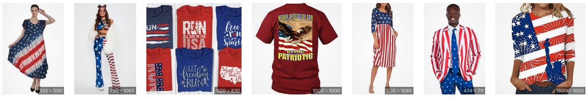 a red shirt with a picture of an eagle and a flag