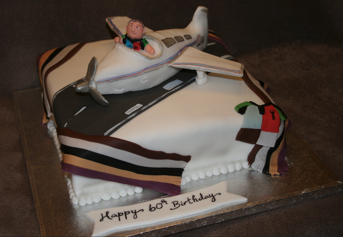 a cake with a plane on it