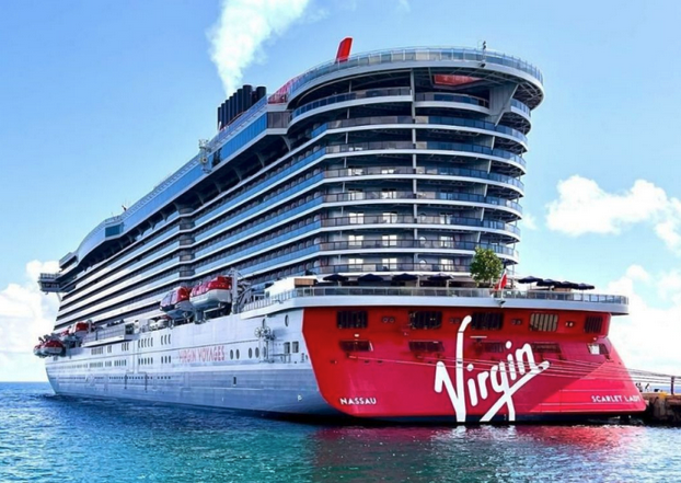 a large cruise ship in the water