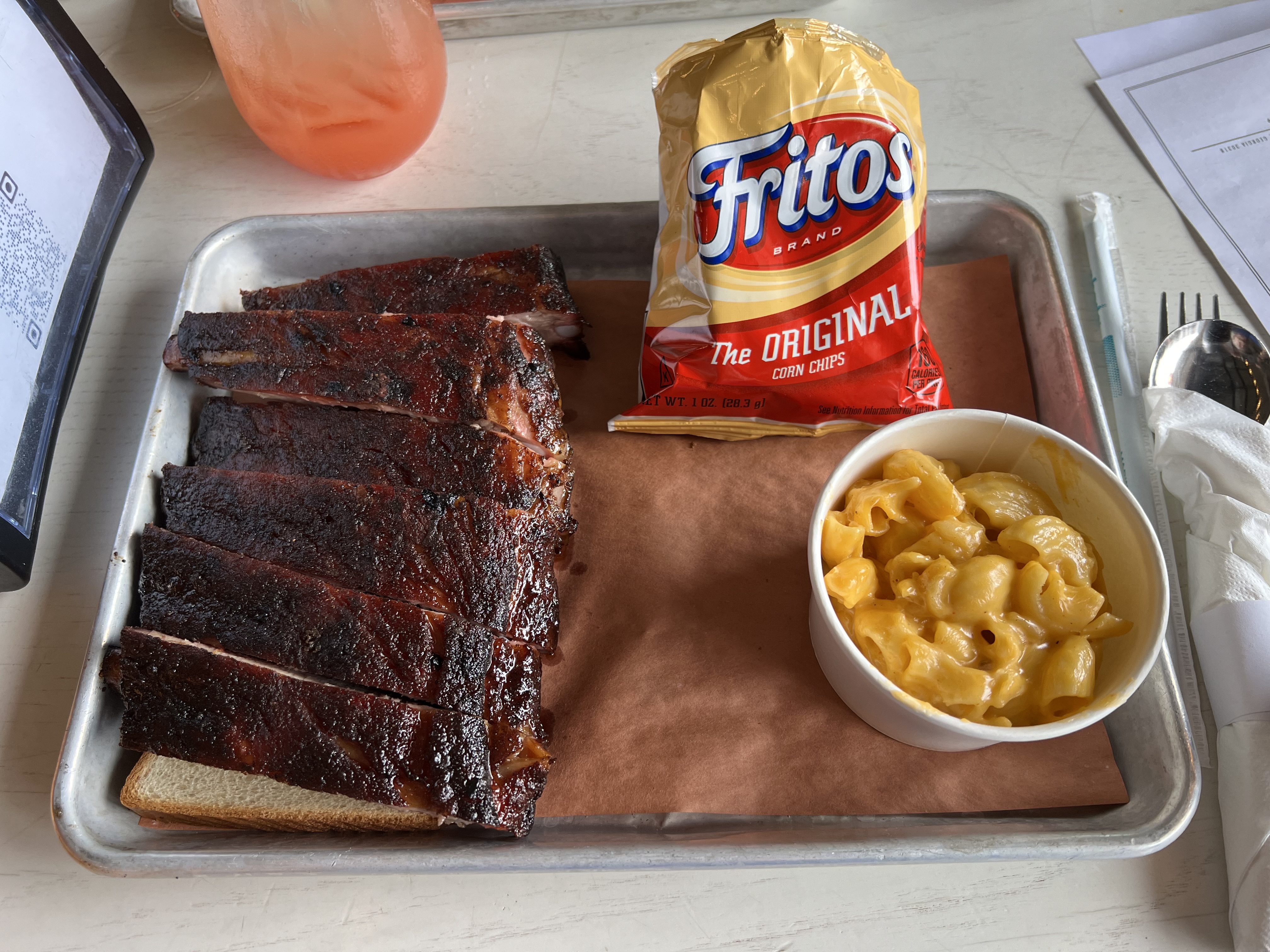 a tray of food on a table