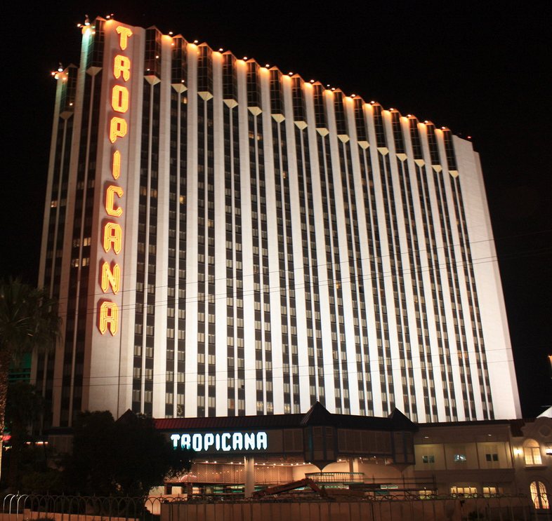 Tropicana Las Vegas with lights on the side