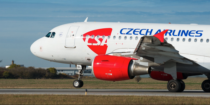 a plane taking off from runway