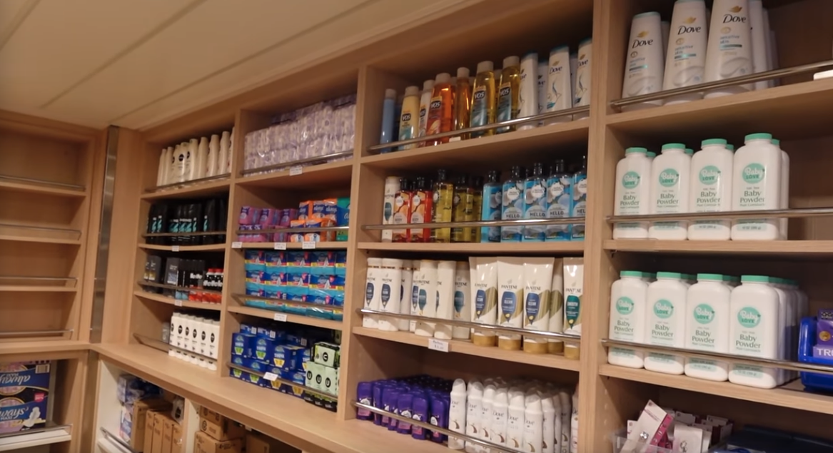 shelves of shelves with products on them